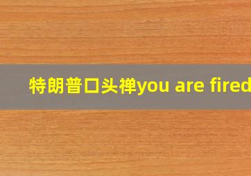 特朗普口头禅you are fired